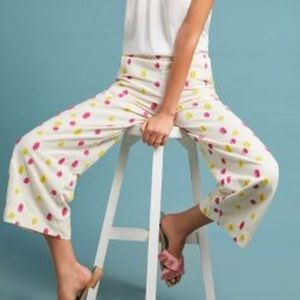 Anthropologie- Cropped clip dot trousers. Sz 6